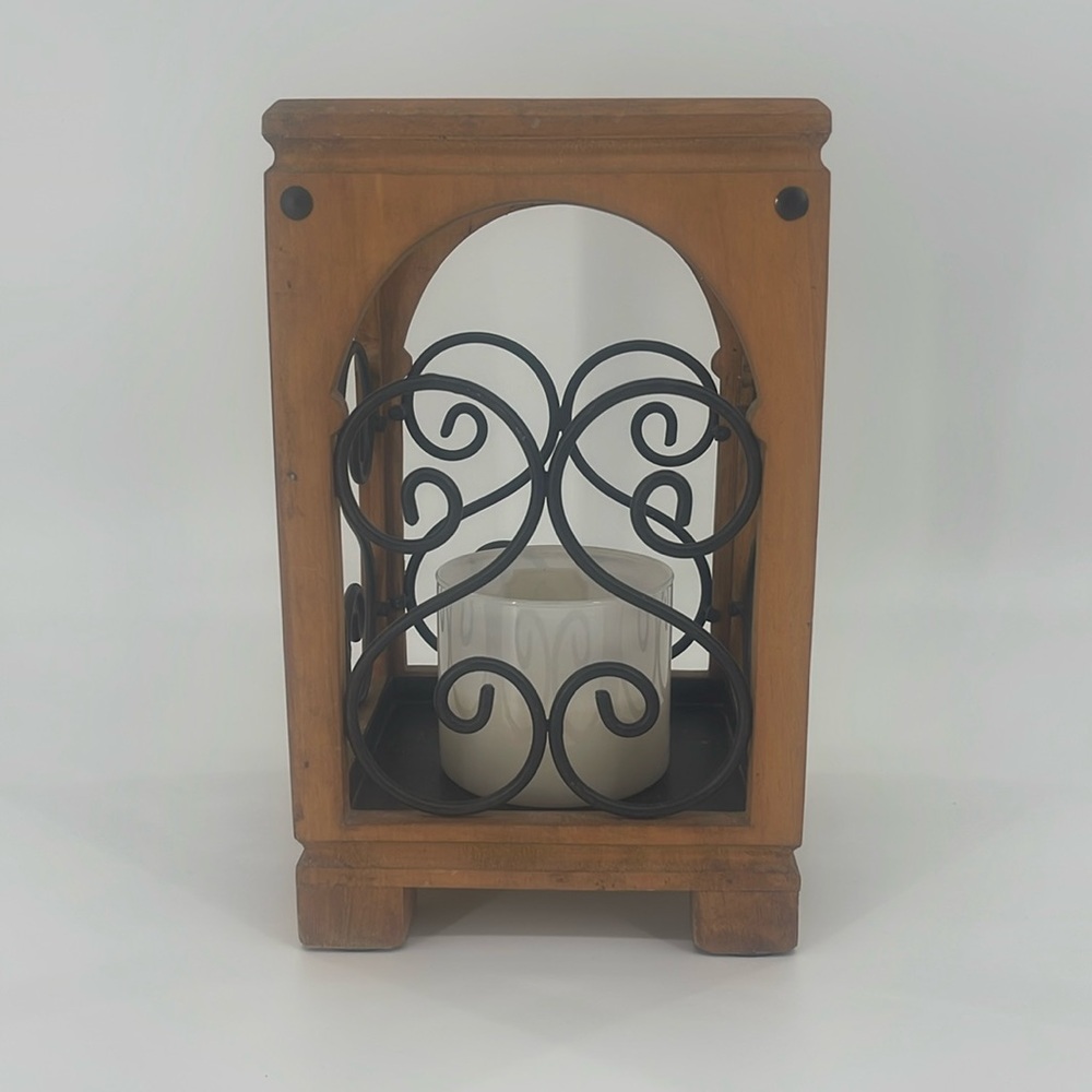 Pier 1 - Candleholder-Wrought Iron & Wood